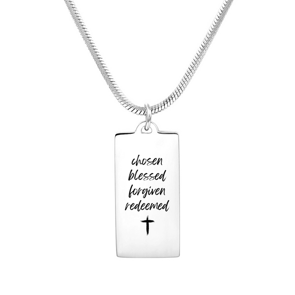 Chosen Blessed Forgiven Redeemed Necklace