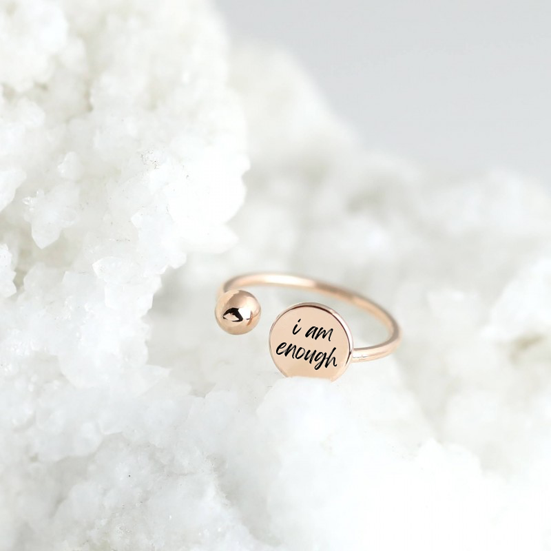 I Am Enough Plate Ring