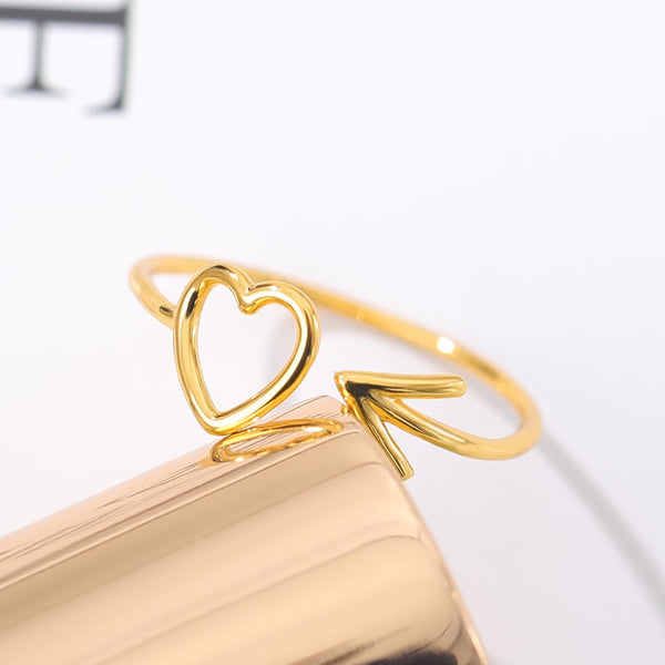 Heart With Cupid Arrow Ring