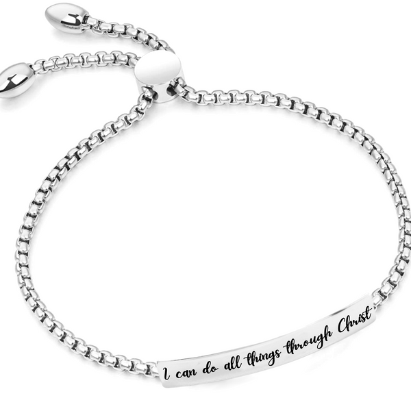 I Can Do All Things Stainless Bar Bracelet