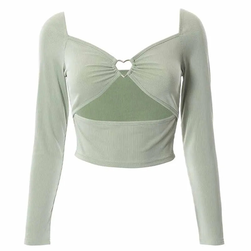 Hollow Heart Crop Top (2 Colors)