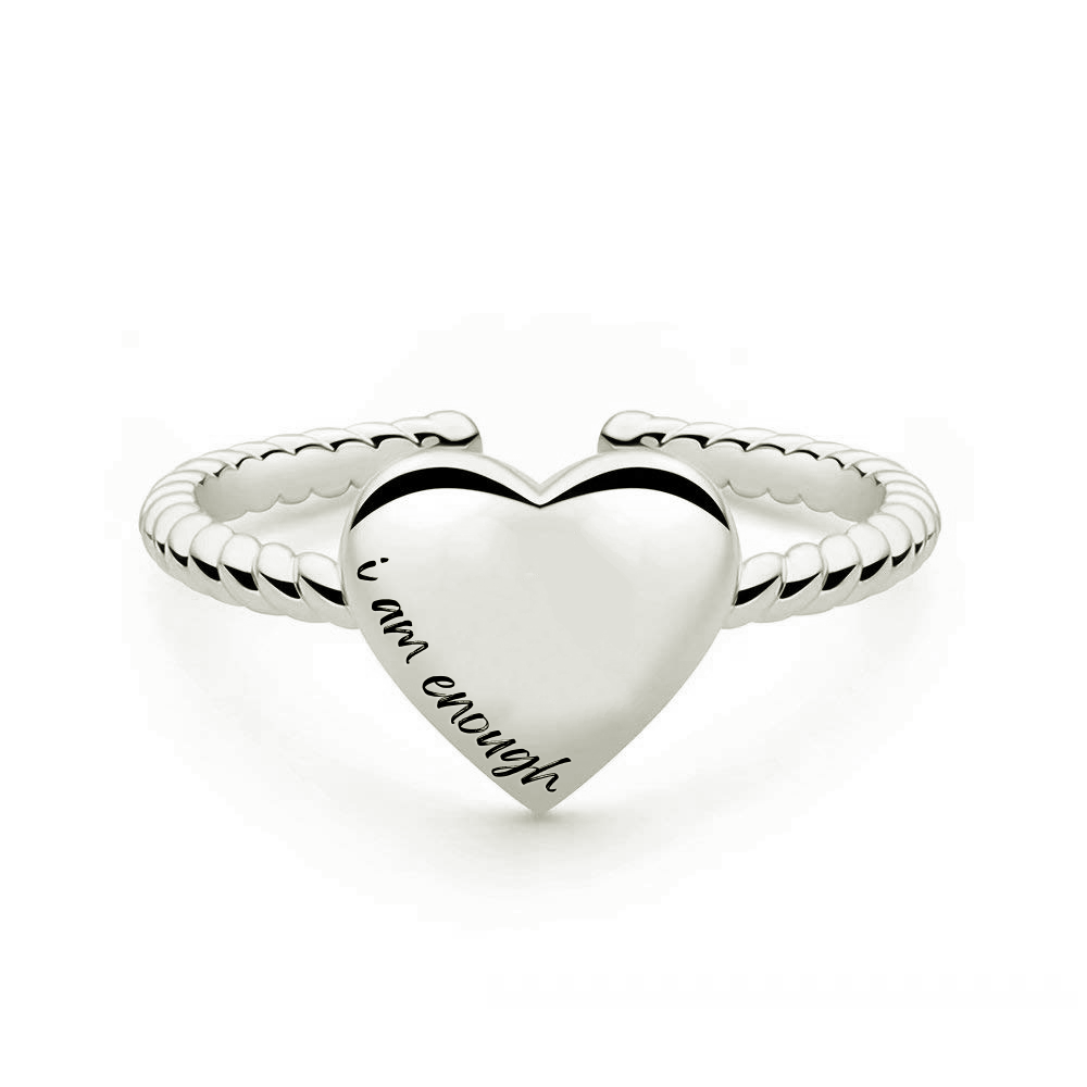 Stainless I Am Enough Heart Ring