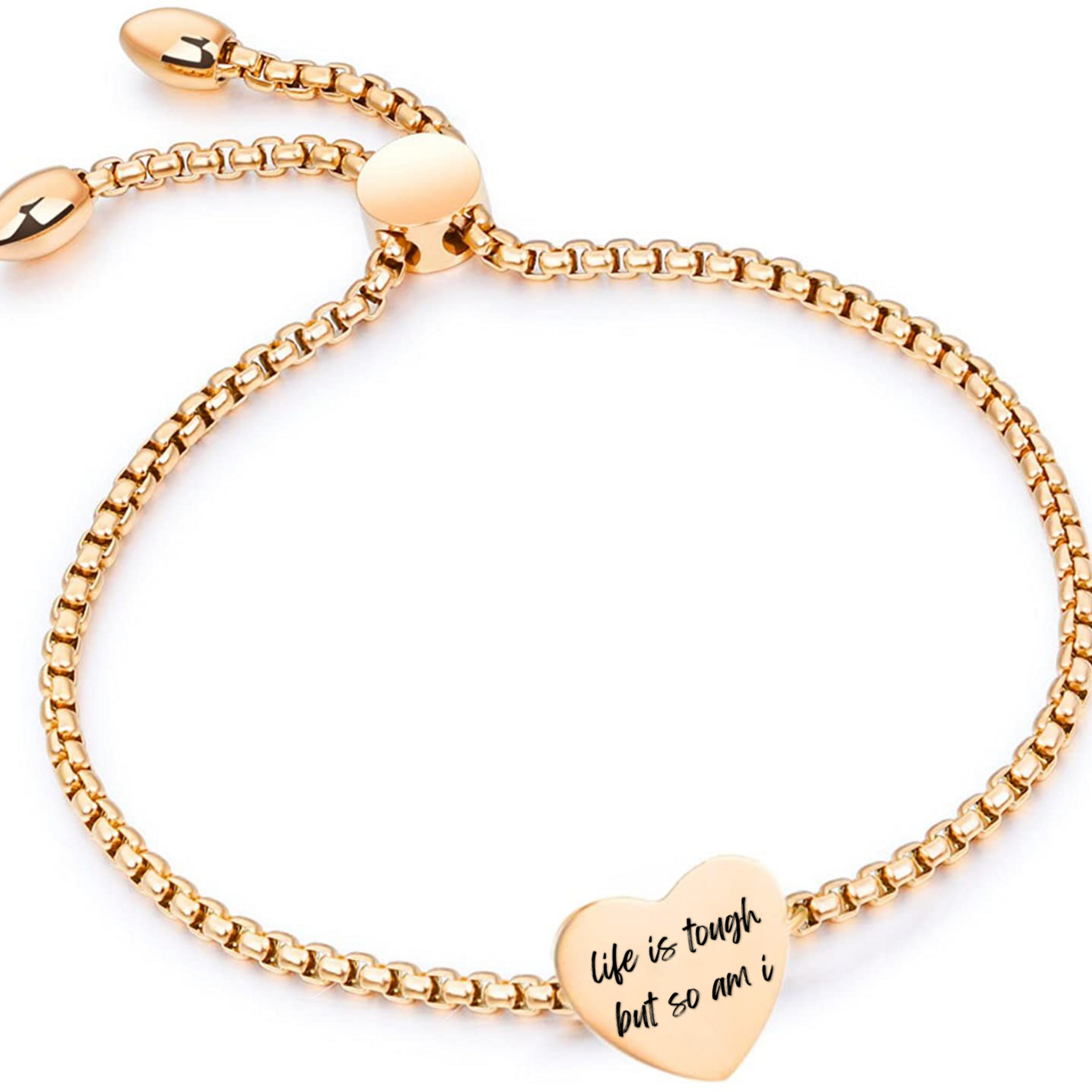 Life is Tough Gold Drawstring Bracelet