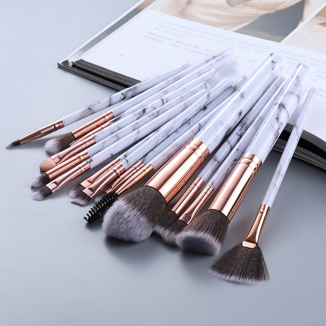 Marble Brush Set (15 Pieces/Set) (6 Colors)