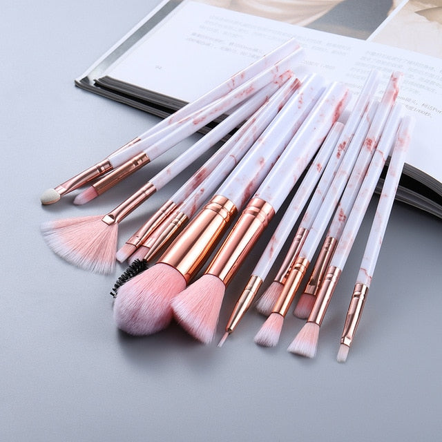 Marble Brush Set (15 Pieces/Set) (6 Colors)