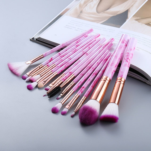 Marble Brush Set (15 Pieces/Set) (6 Colors)