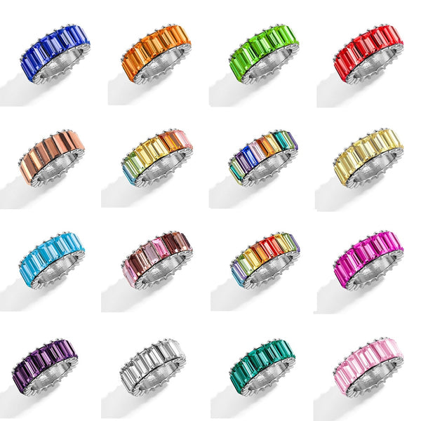 Baguette Eternity Ring (16 Colors)