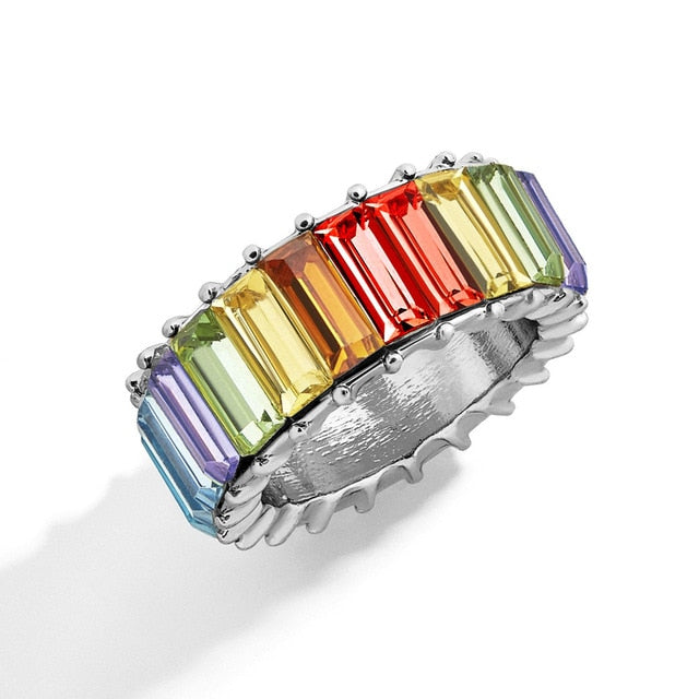 Baguette Eternity Ring (16 Colors)