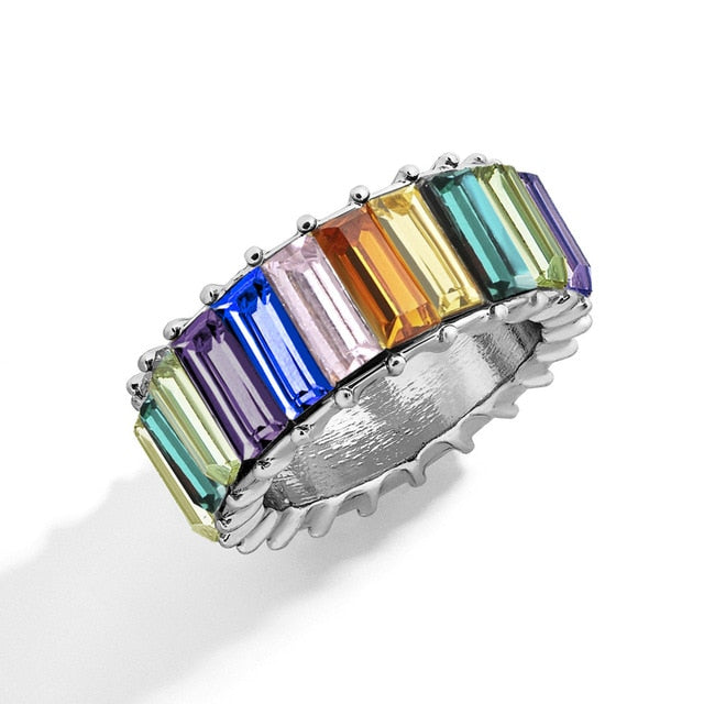 Baguette Eternity Ring (16 Colors)