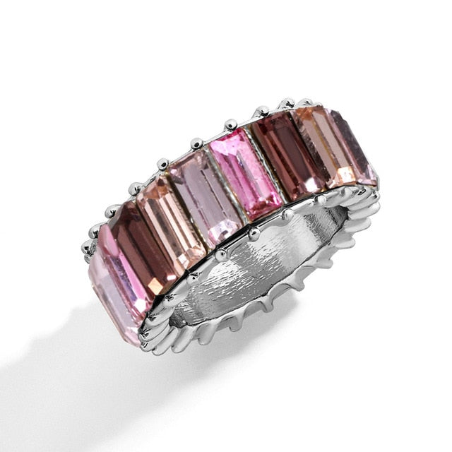 Baguette Eternity Ring (16 Colors)