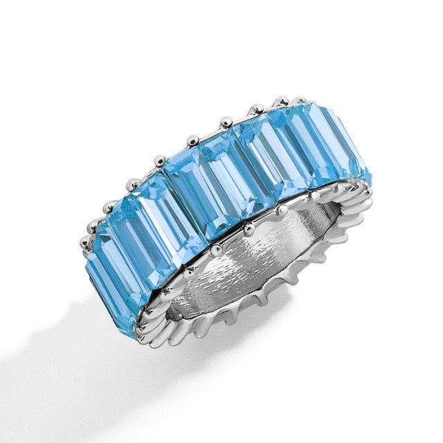 Baguette Eternity Ring (16 Colors)