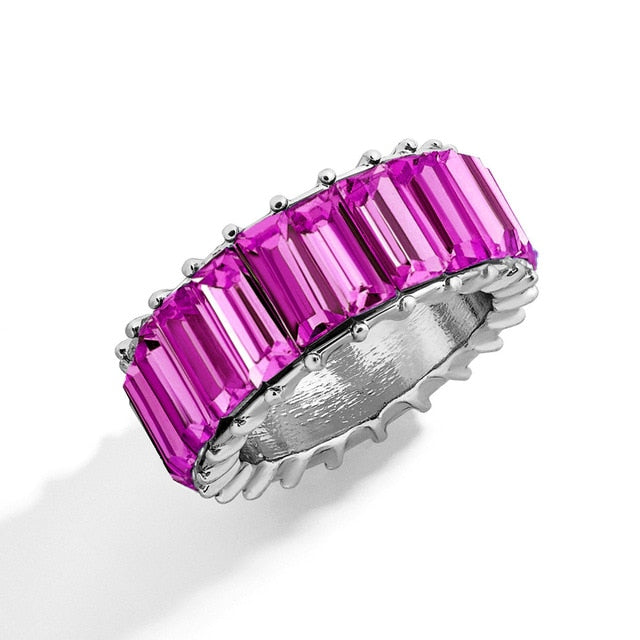 Baguette Eternity Ring (16 Colors)