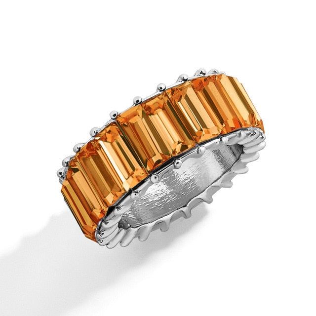 Baguette Eternity Ring (16 Colors)