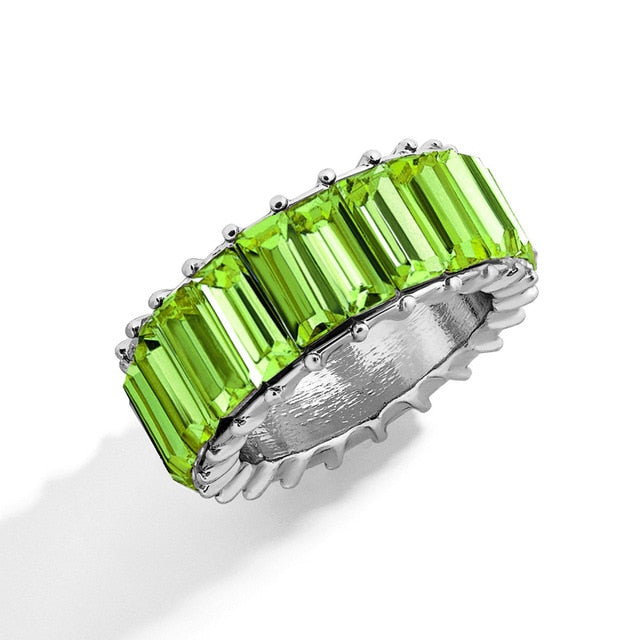 Baguette Eternity Ring (16 Colors)