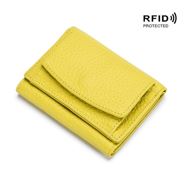 RFID Genuine Leather Mini Wallet (9 Colors)