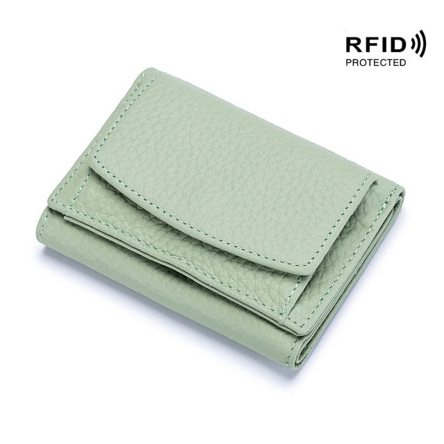 RFID Genuine Leather Mini Wallet (9 Colors)