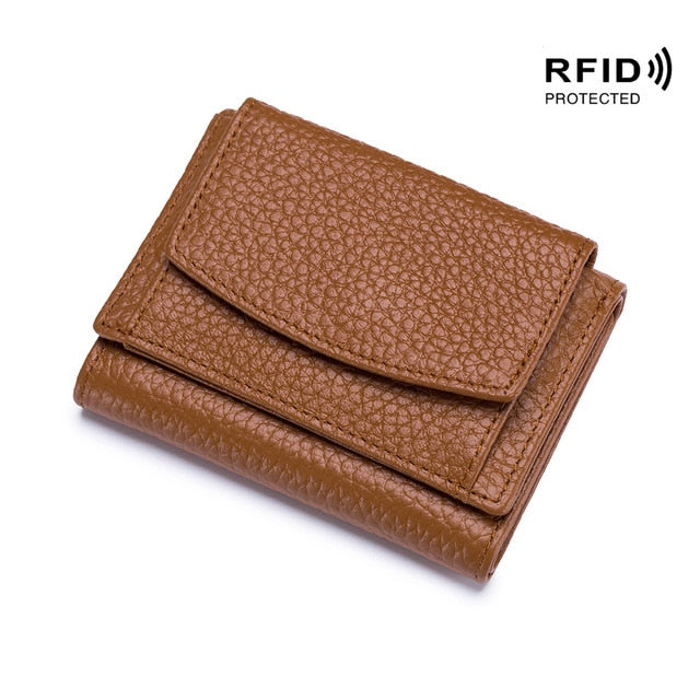 RFID Genuine Leather Mini Wallet (9 Colors)