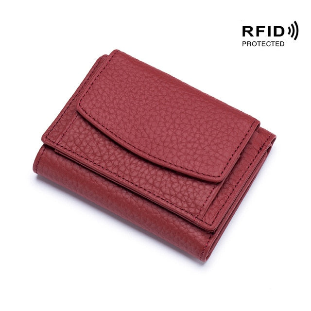 RFID Genuine Leather Mini Wallet (9 Colors)