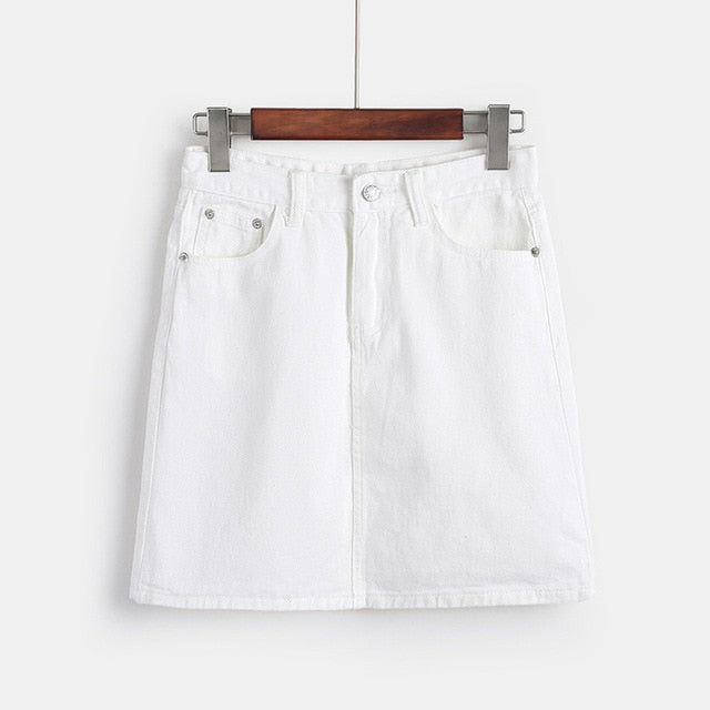 Plus Size Denim Skirt (4 Colors)