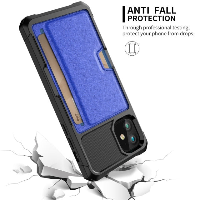 Étui en cuir pour iPhone avec porte-cartes (5 variantes)
