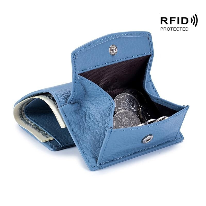 RFID Genuine Leather Mini Wallet (9 Colors)