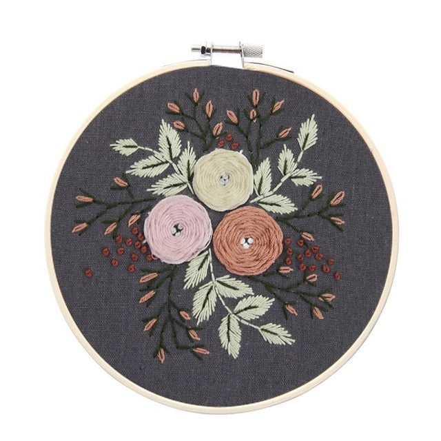 Floral Embroidery Starter Kit (15 Designs)