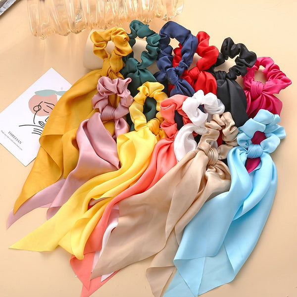 Satin Bowknot Hair Tie (13 Colors)