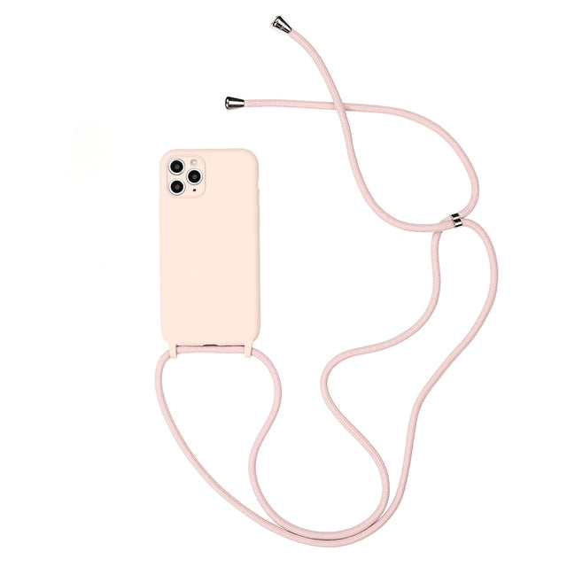 Coque iPhone 13 unie avec sangle (13 couleurs)