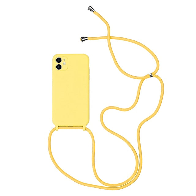 Coque iPhone 13 unie avec sangle (13 couleurs)