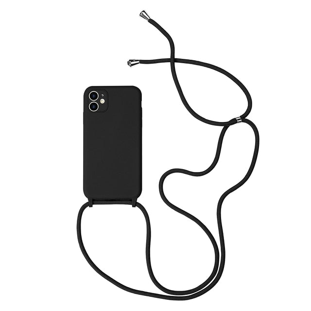 Coque iPhone 13 unie avec sangle (13 couleurs)