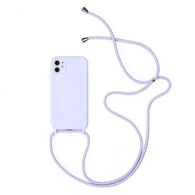 Coque iPhone 13 unie avec sangle (13 couleurs)
