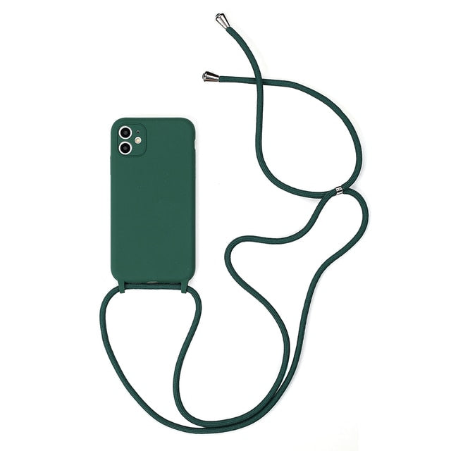 Coque iPhone 13 unie avec sangle (13 couleurs)