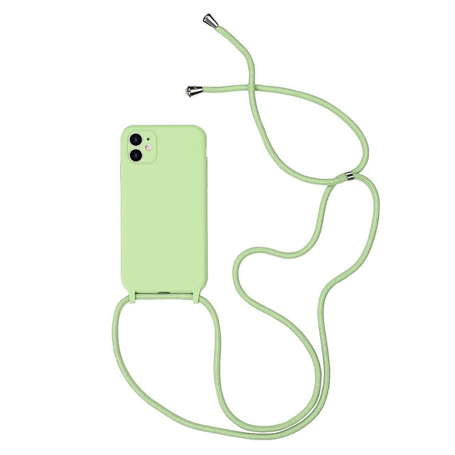 Coque iPhone 13 unie avec sangle (13 couleurs)