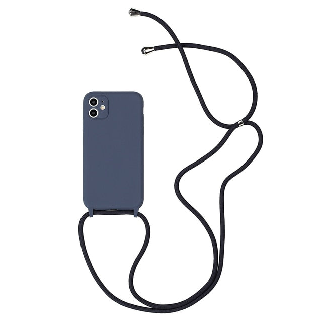Coque iPhone 13 unie avec sangle (13 couleurs)