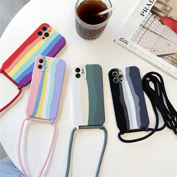 Gradient iPhone 13 Case with Strap (4 Designs)